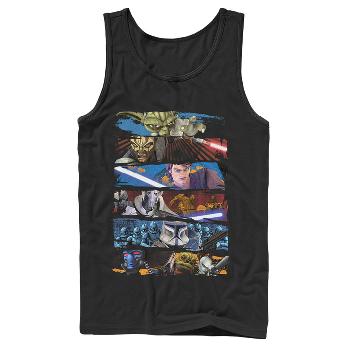 fifth sun Men's Star Wars: The Clone Wars Character Paint Swipe Panels Tank Top