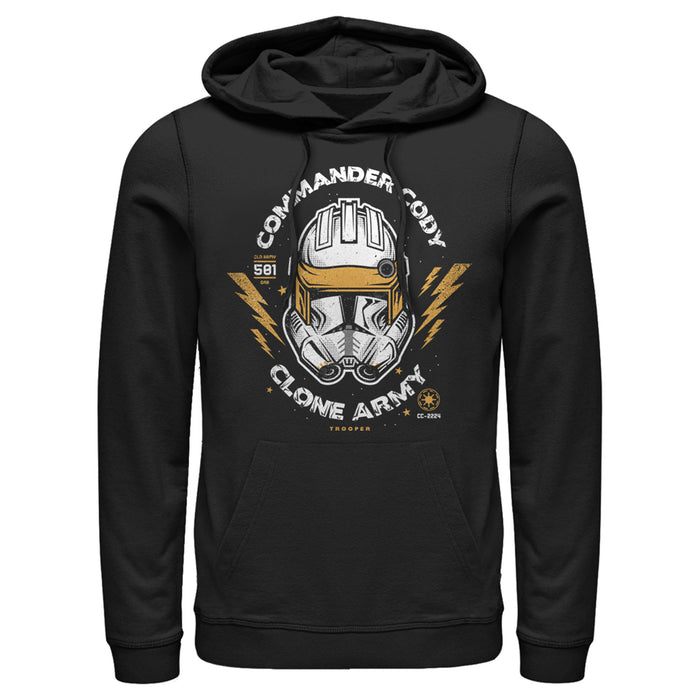 fifth sun Men's Star Wars: The Clone Wars Commander Cody Army Head Shot Pull Over Hoodie