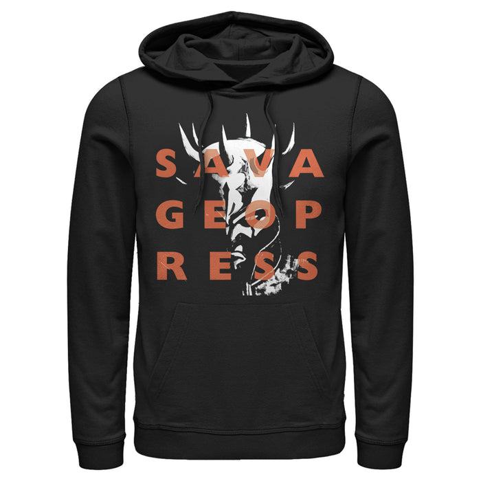 fifth sun Men's Star Wars: The Clone Wars Savage Opress Text Overlay Pull Over Hoodie