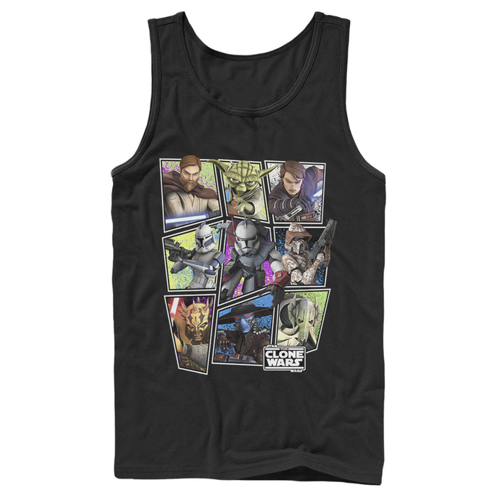fifth sun Men's Star Wars: The Clone Wars Square Group Photos Tank Top