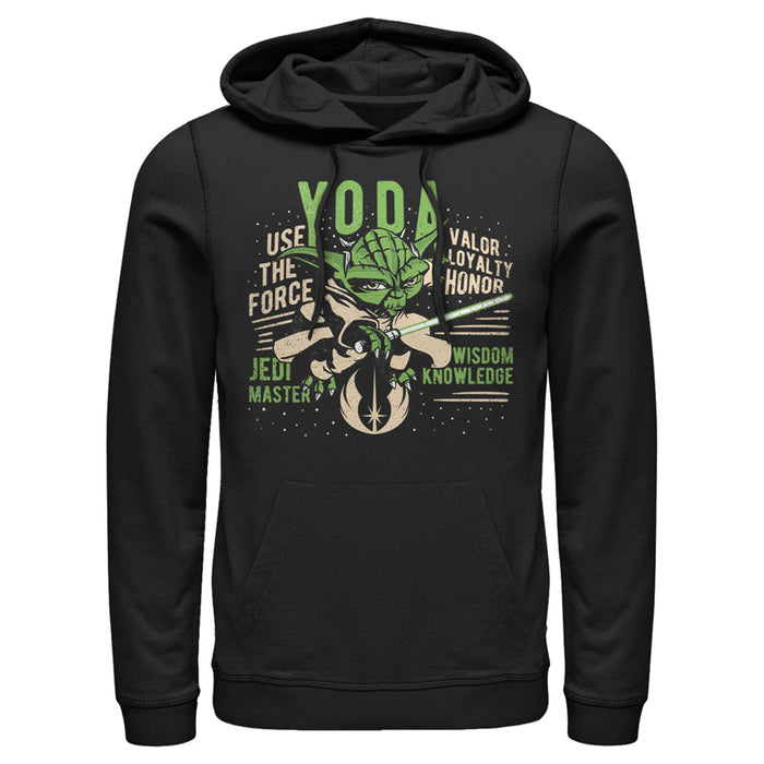 fifth sun Men's Star Wars: The Clone Wars Yoda Jedi Master Portrait Pull Over Hoodie