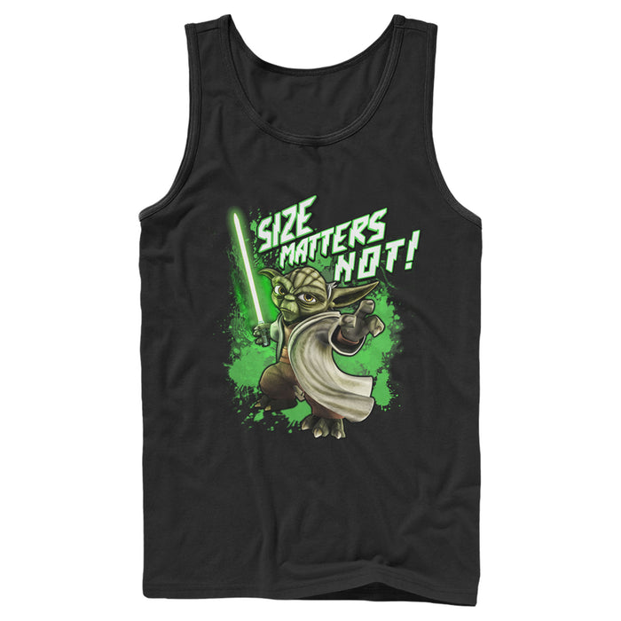 fifth sun Men's Star Wars: The Clone Wars Yoda Size Matters Not Tank Top