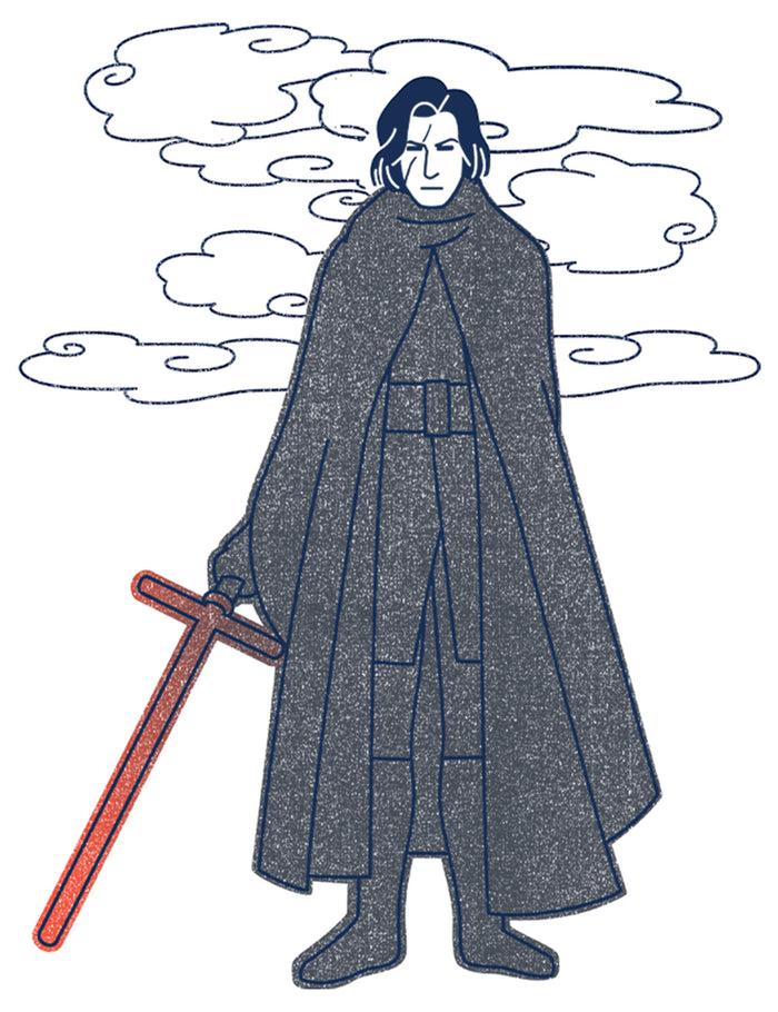 Fifth Sun Men's Star Wars: The Force Awakens Kylo Ren Cartoon Baseball Tee