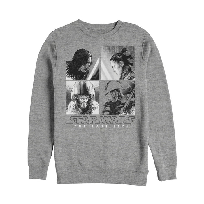 fifth sun Men's Star Wars The Last Jedi Character Square Sweatshirt