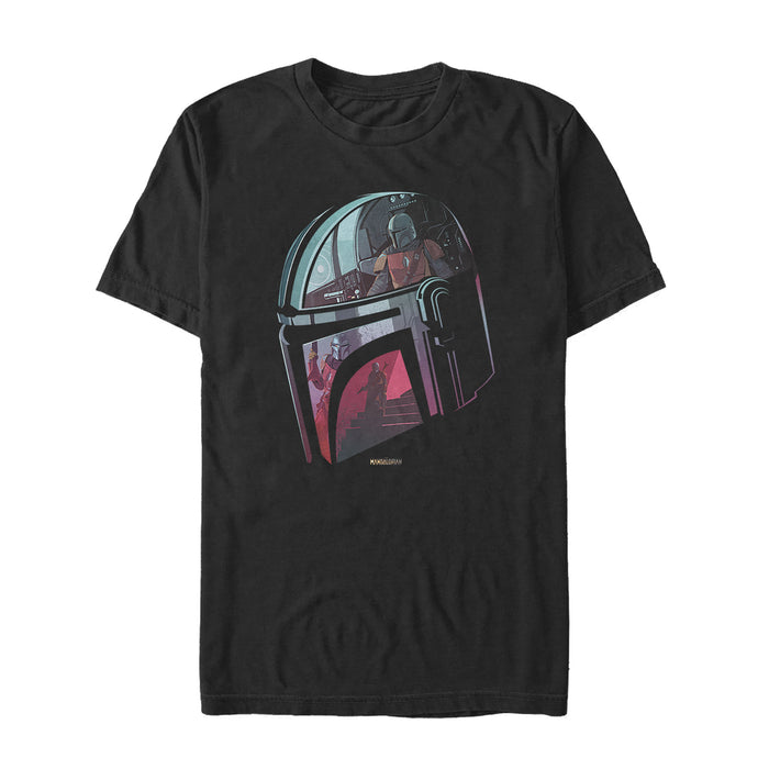 fifth sun Men's Star Wars: The Mandalorian Helmet Reflection T-Shirt