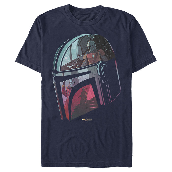 Fifth Sun Men's Star Wars: The Mandalorian Helmet Reflection T-Shirt