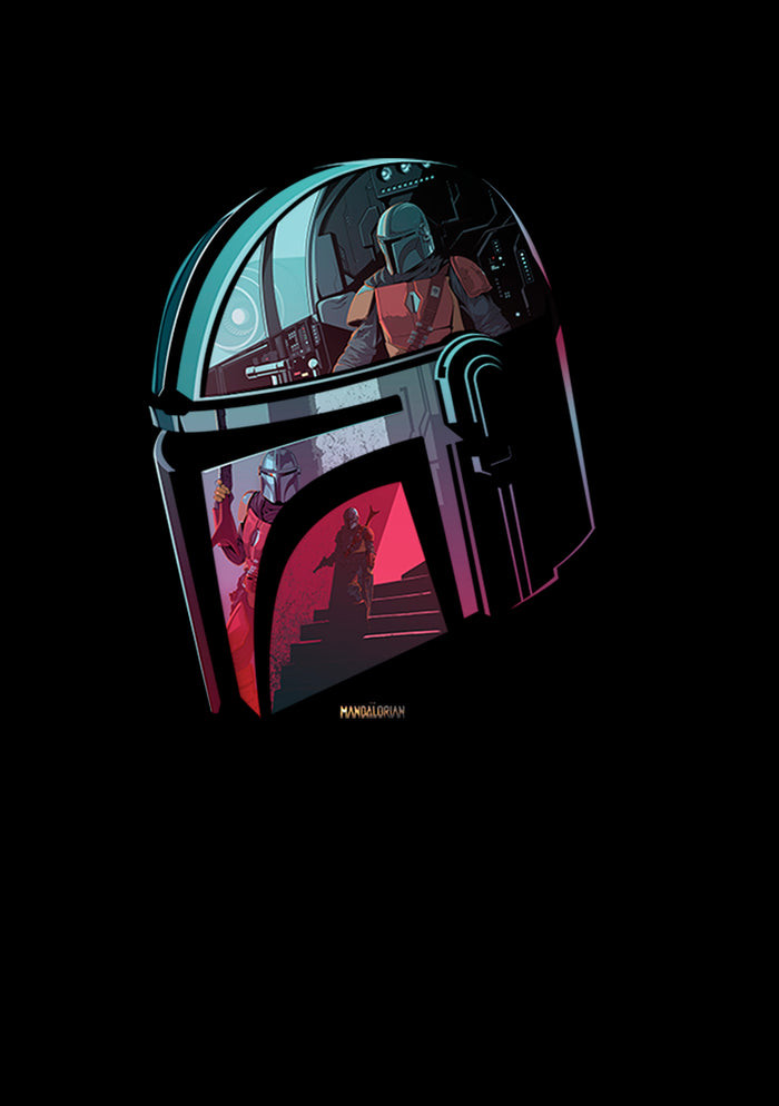 Fifth Sun Men's Star Wars: The Mandalorian Helmet Reflection T-Shirt