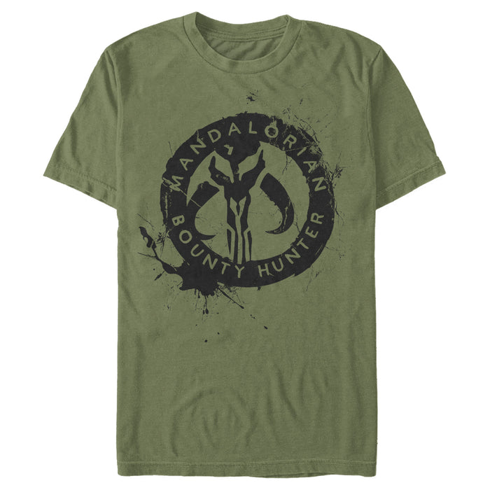 fifth sun Men's Star Wars: The Mandalorian Paint Splatter Emblem T-Shirt