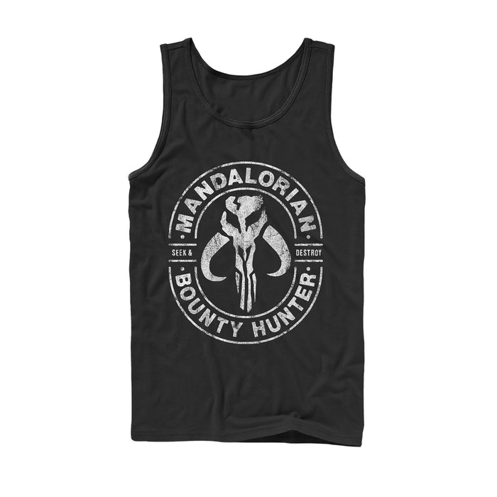 fifth sun Men's Star Wars: The Mandalorian Seek & Destroy Stamp Tank Top