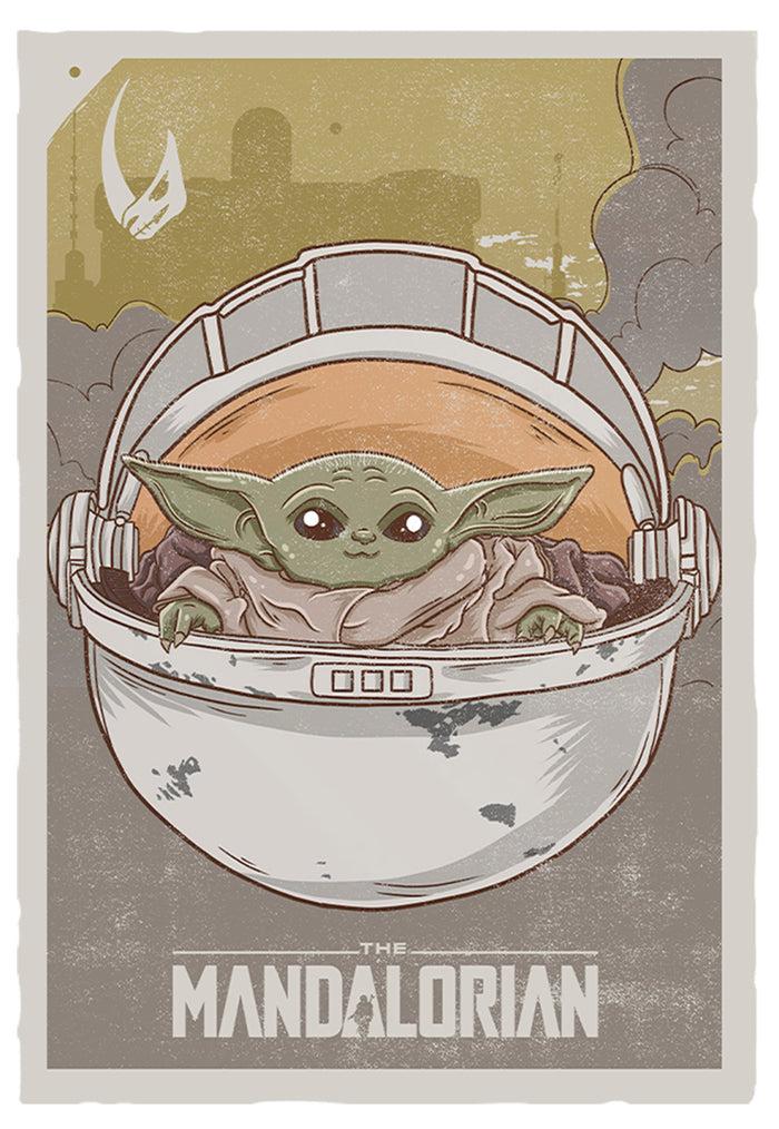 Fifth Sun Men's Star Wars: The Mandalorian The Child Cradle Baseball Tee