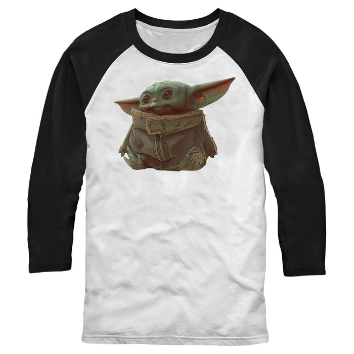 fifth sun Men's Star Wars: The Mandalorian The Child Portrait Baseball Tee fifth sun Men's Star Wars: The Mandalorian The Child Portrait Baseball Tee