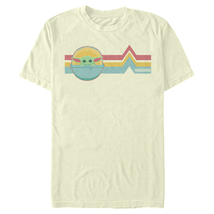 fifth sun Men's Star Wars: The Mandalorian The Child Retro Stripes T-Shirt