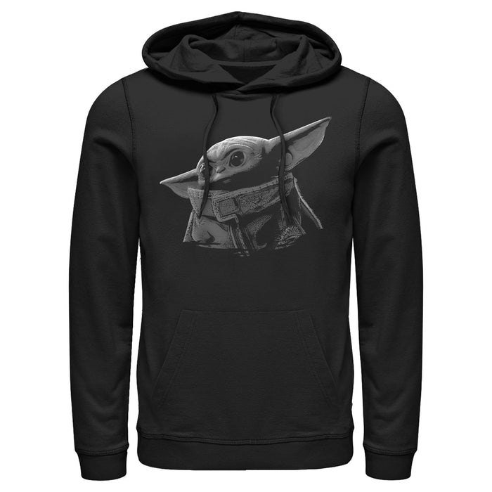 fifth sun Men's Star Wars: The Mandalorian The Child Shadow Pull Over Hoodie