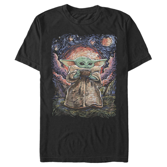fifth sun Men's Star Wars: The Mandalorian The Child Starry Night T-Shirt