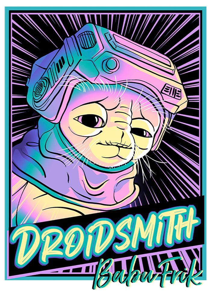 Fifth Sun Men's Star Wars: The Rise Of Skywalker Babu Frik Neon Poster Baseball Tee