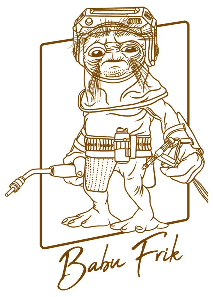 Fifth Sun Men's Star Wars: The Rise Of Skywalker Babu Frik Outline Baseball Tee