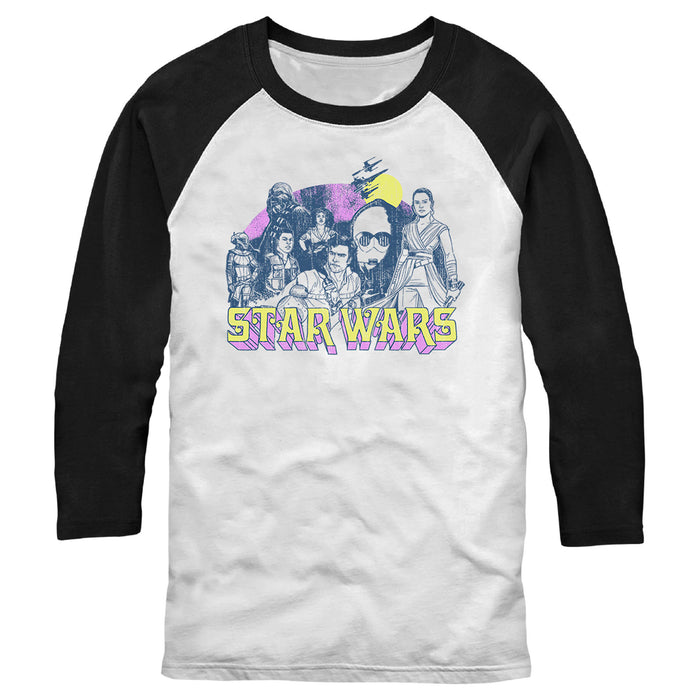 fifth sun Men's Star Wars: The Rise of Skywalker Vintage Collage Baseball Tee