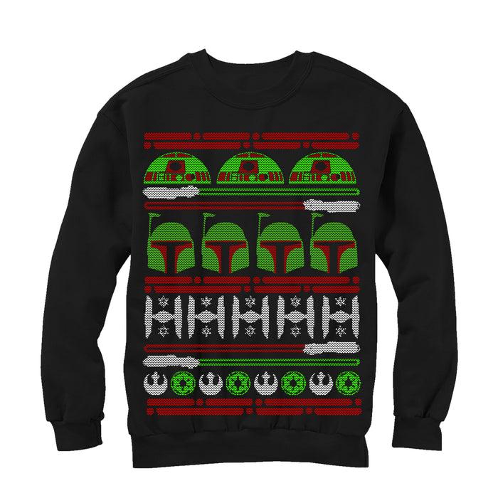 fifth sun Men's Star Wars Ugly Christmas Boba Fett Sweatshirt