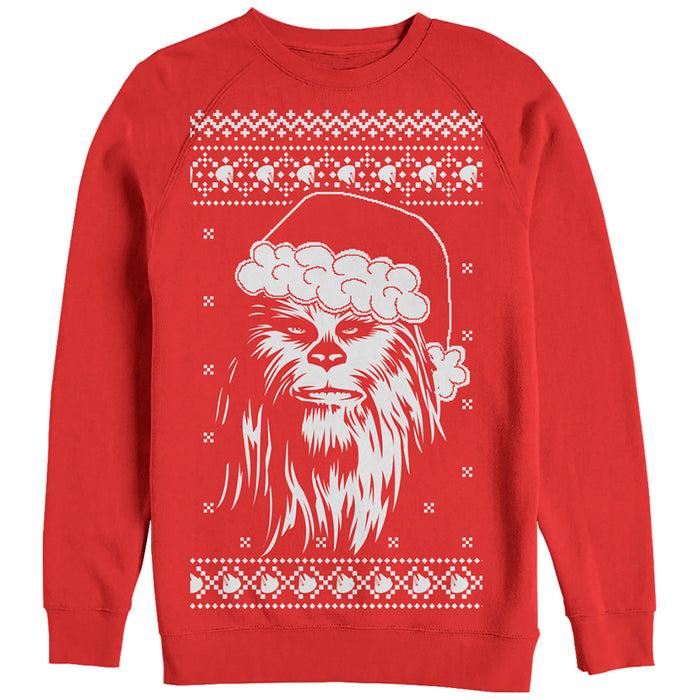 fifth sun Men's Star Wars Ugly Christmas Chewbacca Santa Sweatshirt