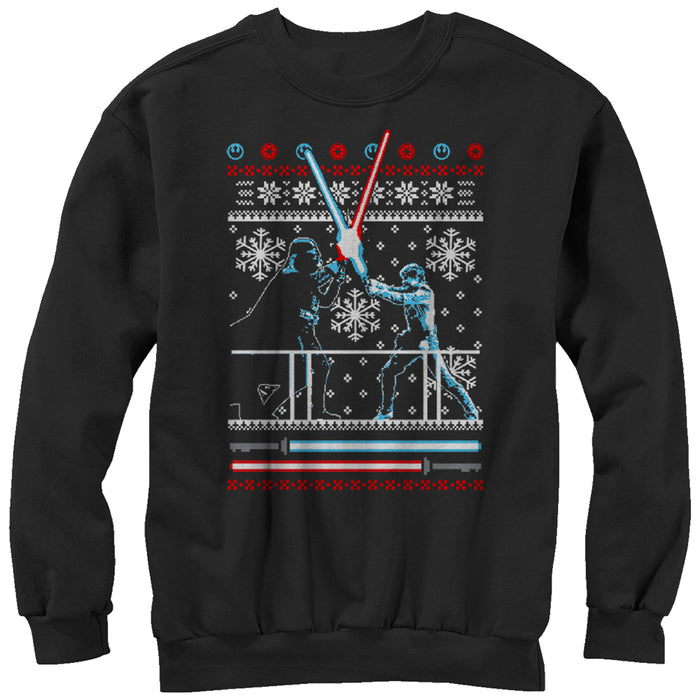 fifth sun Men's Star Wars Ugly Christmas Duel Sweatshirt