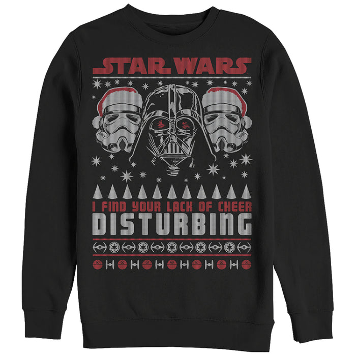fifth sun Men's Star Wars Ugly Christmas Lack of Cheer Disturbing Sweatshirt