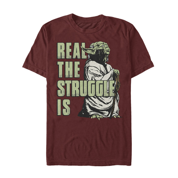 Fifth Sun Men's Star Wars Yoda Real The Struggle Is T-Shirt