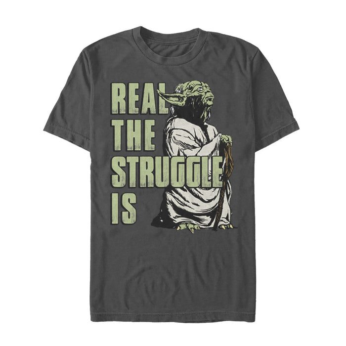fifth sun Men's Star Wars Yoda Real the Struggle Is T-Shirt