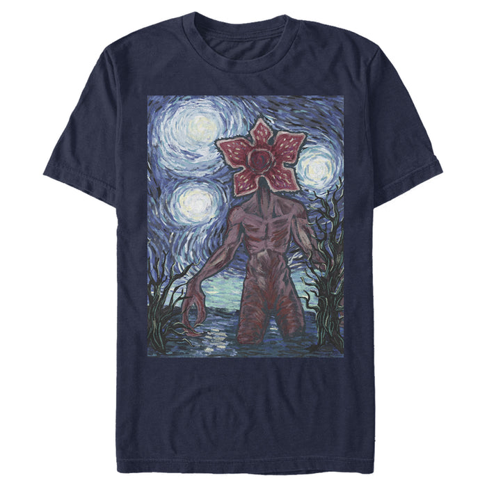 fifth sun Men's Stranger Things Demogorgon Starry Night Style Poster T-Shirt