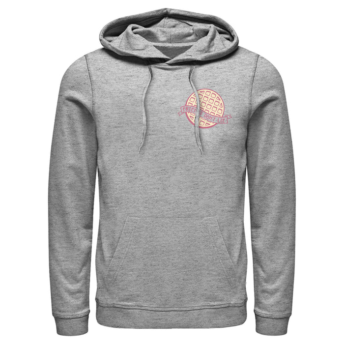 fifth sun Men's Stranger Things Friends Don't Lie Waffle Badge Pull Over Hoodie