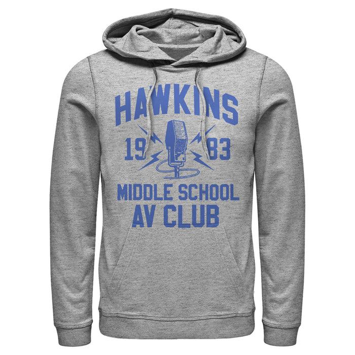 fifth sun Men's Stranger Things Hawkins AV Club 1983 Pull Over Hoodie