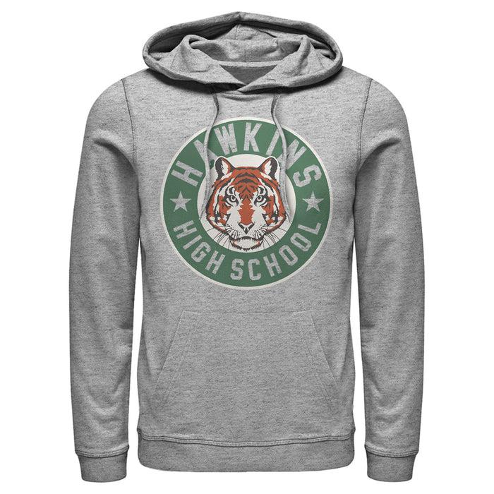 fifth sun Men's Stranger Things Hawkins High School Tiger Mascot Pull Over Hoodie