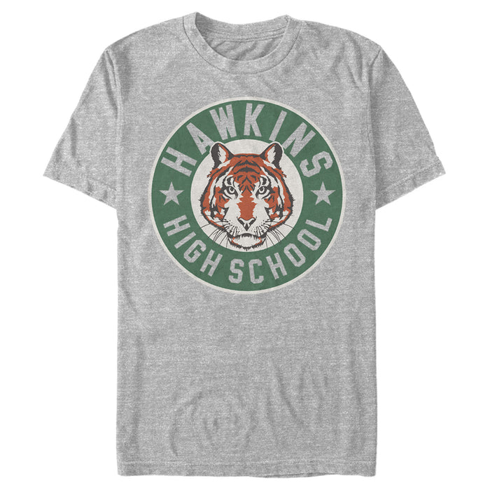 fifth sun Men's Stranger Things Hawkins High School Tiger Mascot T-Shirt
