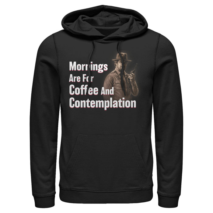 fifth sun Men's Stranger Things Hopper Coffee and Contemplation Pull Over Hoodie