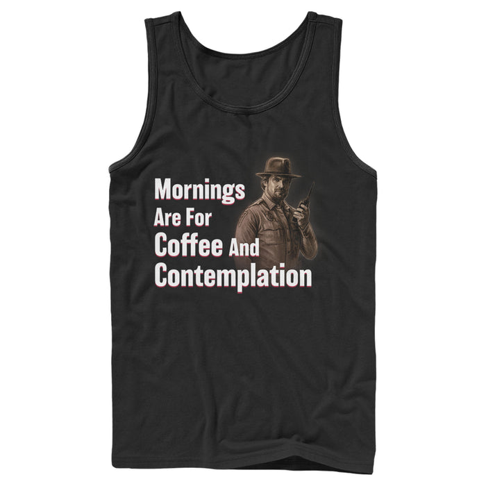 fifth sun Men's Stranger Things Hopper Coffee and Contemplation Tank Top