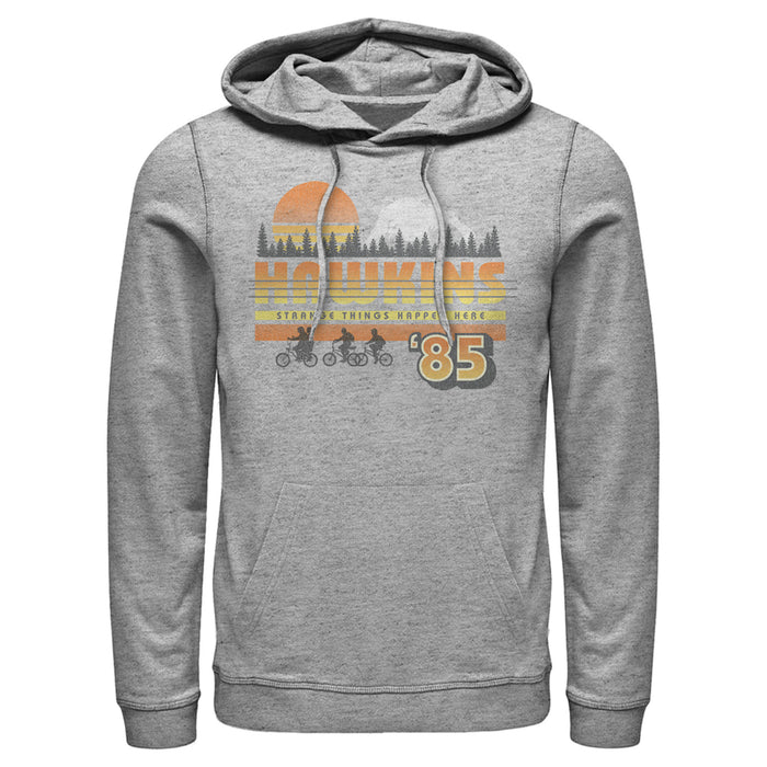 fifth sun Men's Stranger Things Retro Hawkins Bikers Pull Over Hoodie