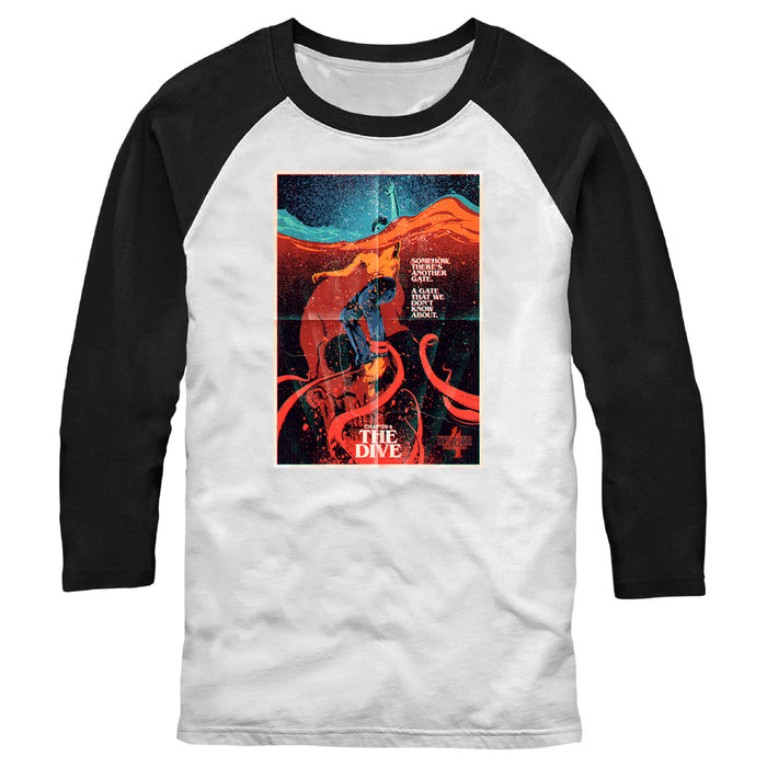 fifth sun Men's Stranger Things Retro The Dive Poster Baseball Tee