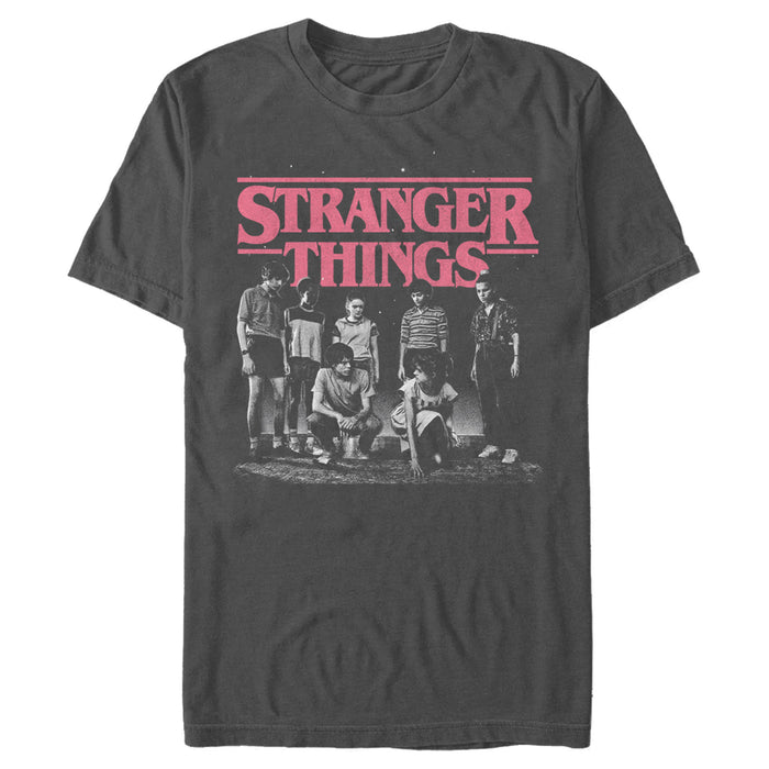 fifth sun Men's Stranger Things Title Logo Faded T-Shirt