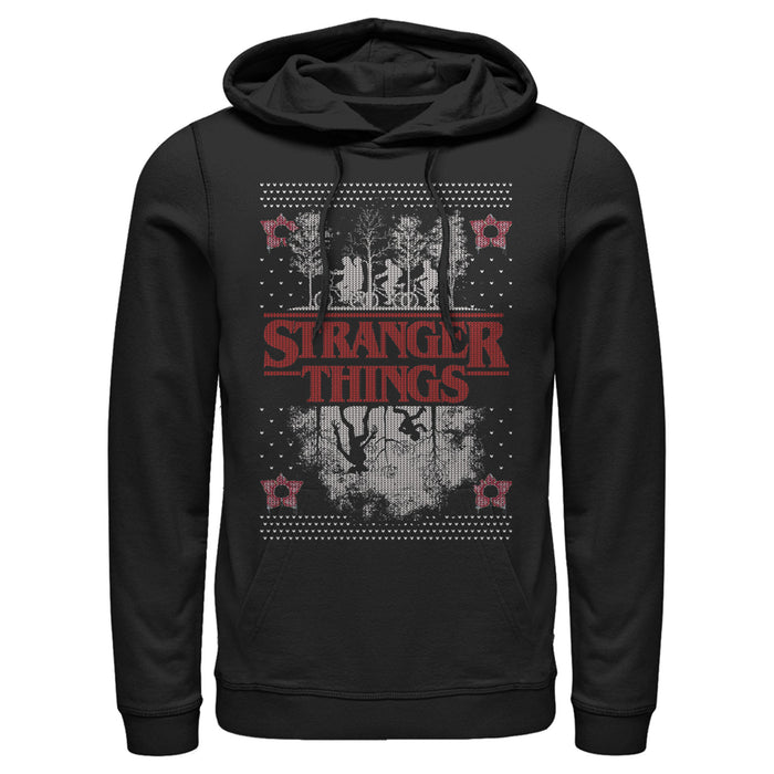 fifth sun Men's Stranger Things Ugly Christmas Style Pull Over Hoodie