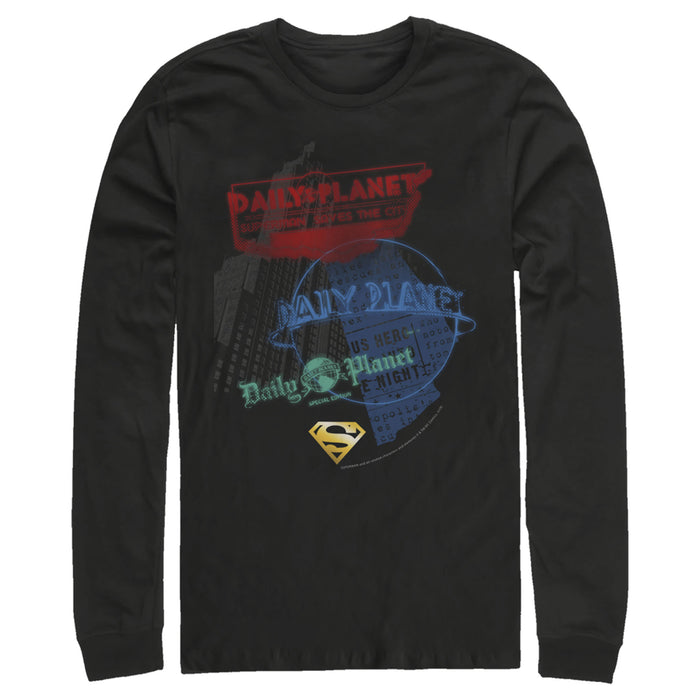 fifth sun Men's Superman Daily Planet in News Long Sleeve Shirt