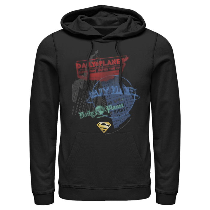 fifth sun Men's Superman Daily Planet in News Pull Over Hoodie