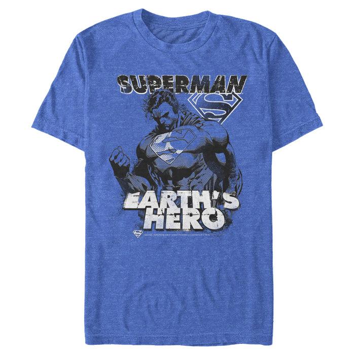 Fifth Sun Men's Superman Grunge Earth's Hero T-Shirt