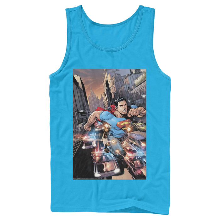 fifth sun Men's Superman Hidden Hero Glimmer Tank Top