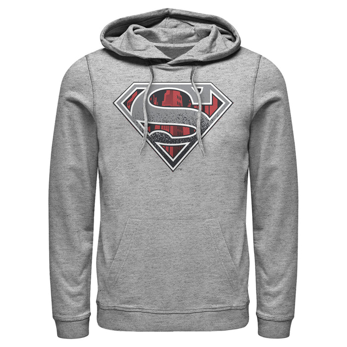 Fifth Sun Men's Superman Logo Grunge Pull Over Hoodie