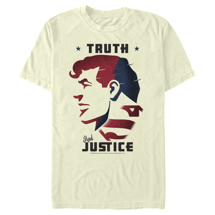 fifth sun Men's Superman Truth & Justice Profile T-Shirt