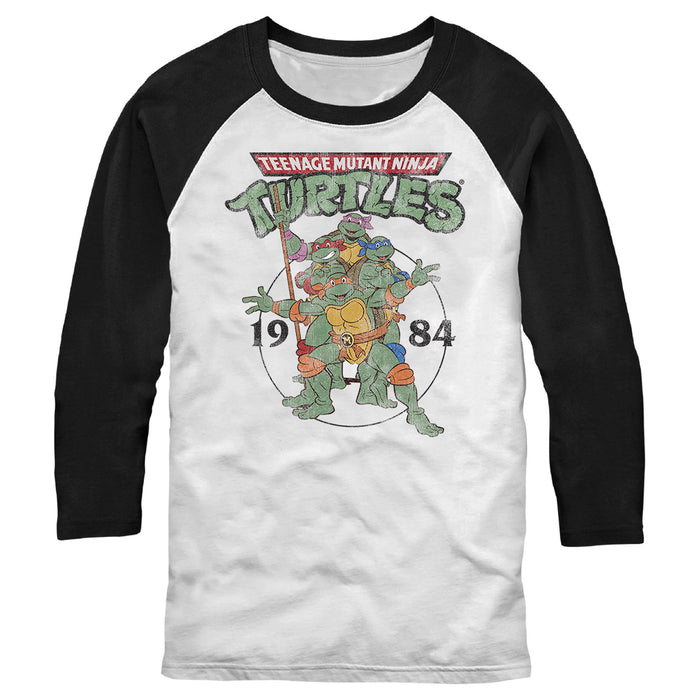 fifth sun Men's Teenage Mutant Ninja Turtles 1984 Heroes Baseball Tee