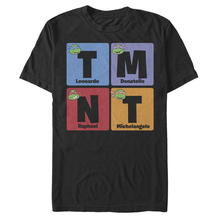 fifth sun Men's Teenage Mutant Ninja Turtles Scrabble Name Piece T-Shirt