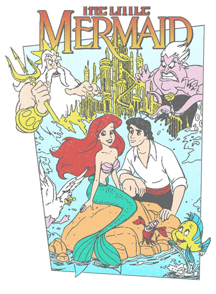 Fifth Sun Men's The Little Mermaid Character Poster T-Shirt