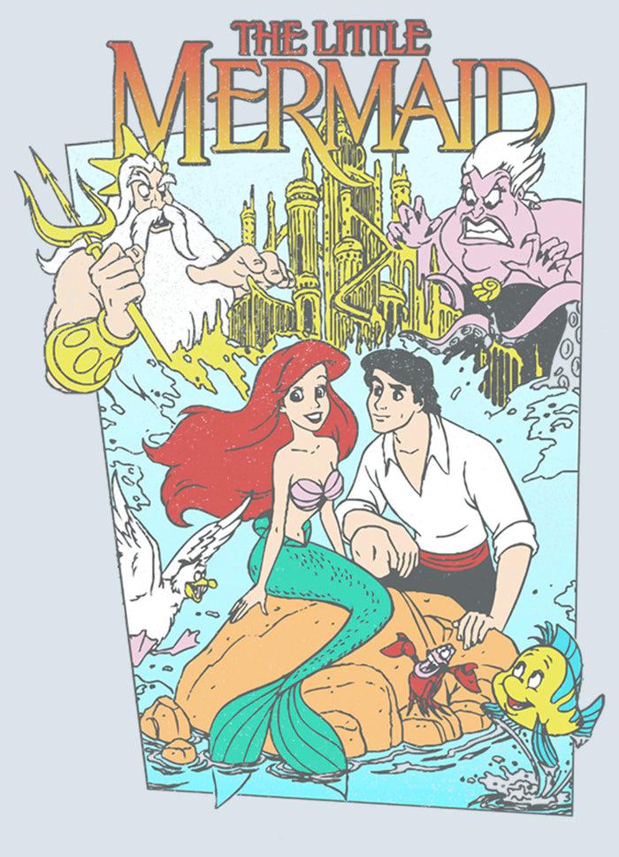 Fifth Sun Men's The Little Mermaid Character Poster T-Shirt