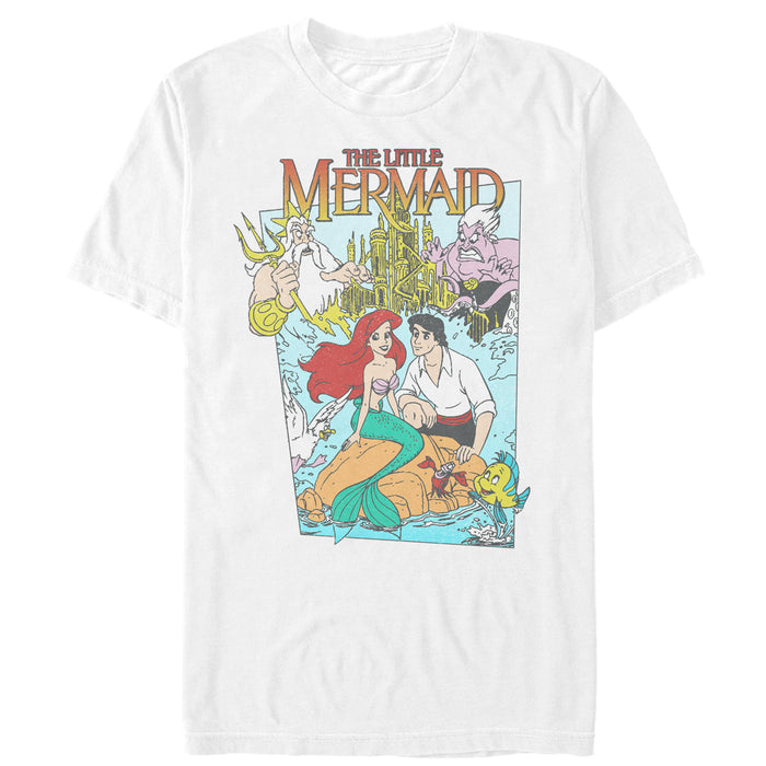 fifth sun Men's The Little Mermaid Character Poster T-Shirt