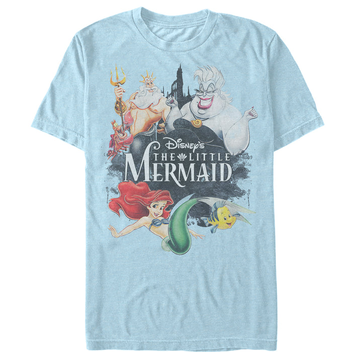 Fifth Sun Men's The Little Mermaid Vintage Characters T-Shirt